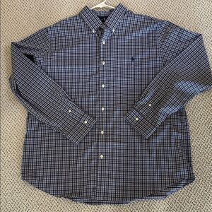 Ralph Lauren Men’s Button down casual Shirt, Blues, Size XXL, preowned great